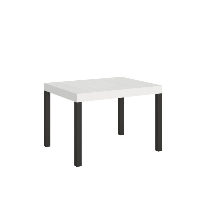 Tavolo allungabile 120/204x80 cm Everyday bianco frassino gambe antracite