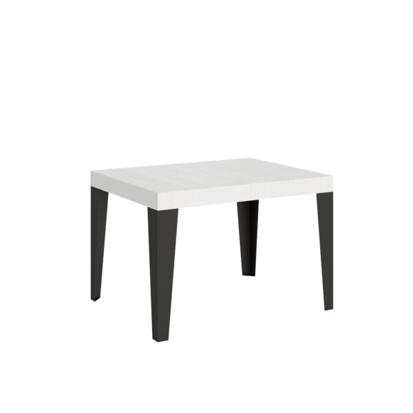 Tavolo allungabile 110/194x70 cm Flame bianco frassino gambe antracite