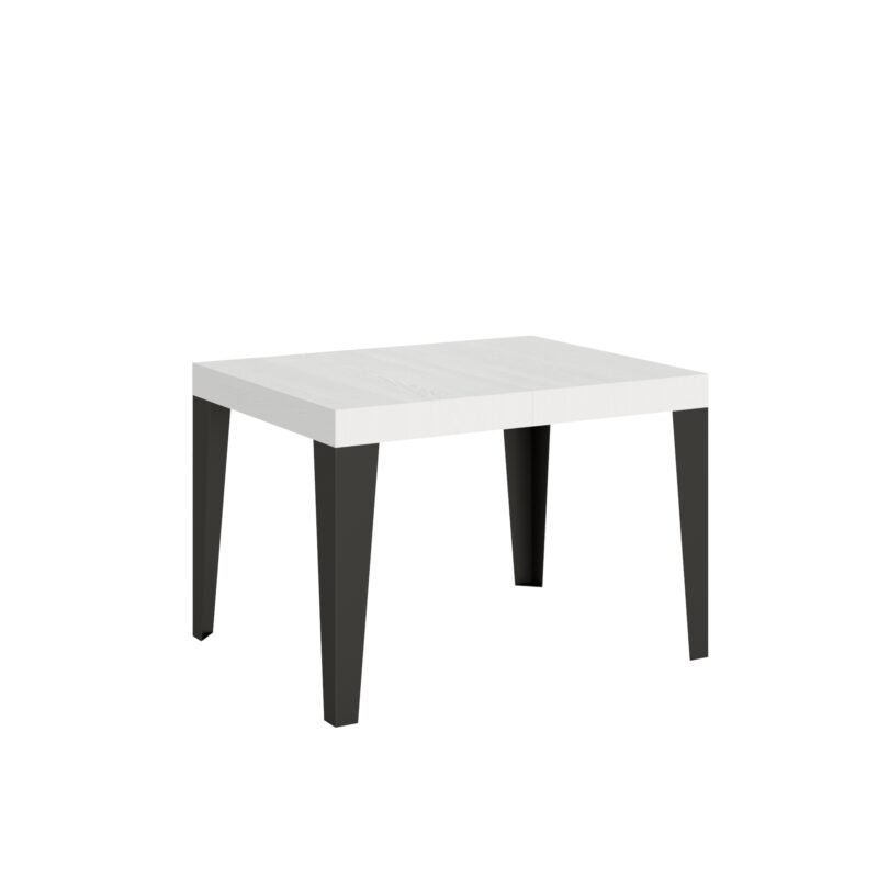 Tavolo allungabile 110/194x70 cm Flame bianco frassino gambe antracite