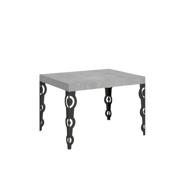 Tavolo allungabile 110/194x70 cm Karamay cemento gambe antracite