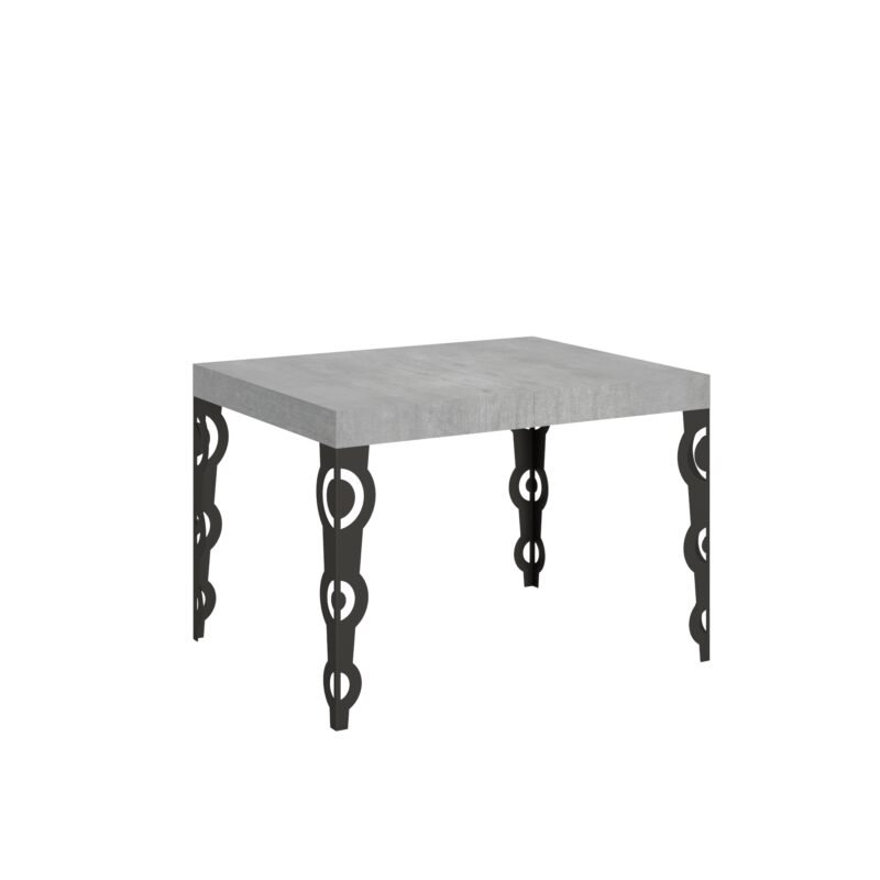 Tavolo allungabile 110/194x70 cm Karamay cemento gambe antracite