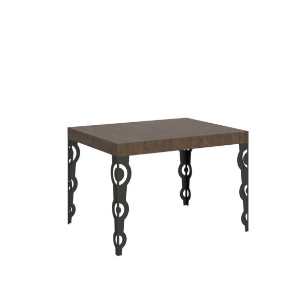 Tavolo allungabile 110/194x70 cm Karamay noce gambe antracite