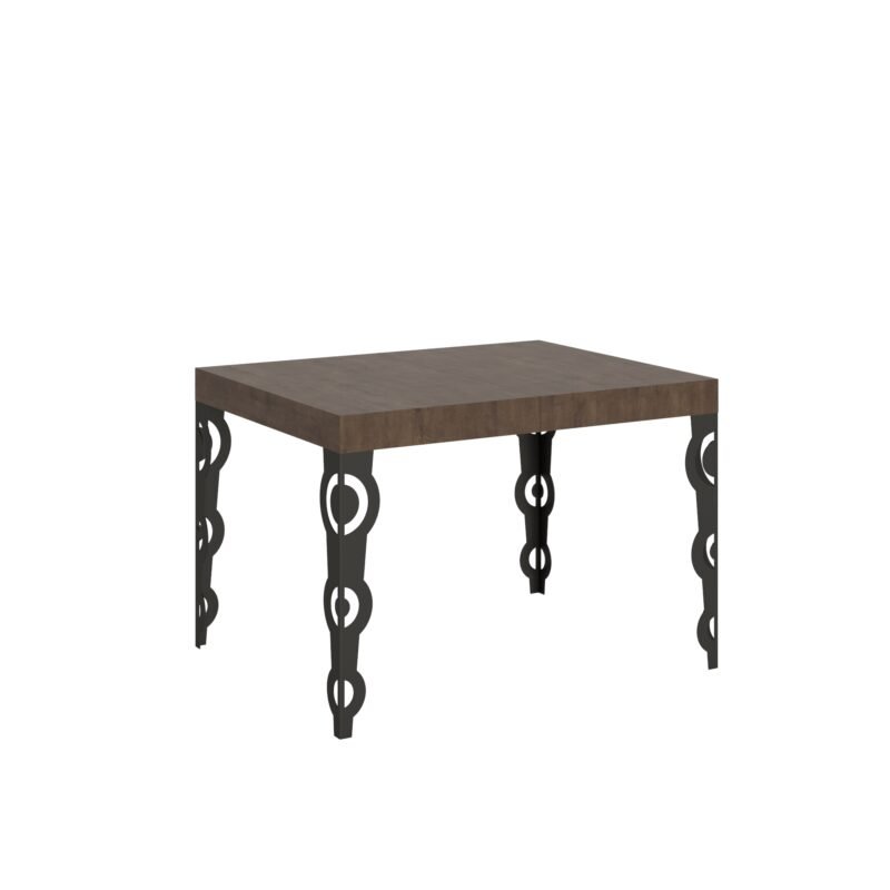 Tavolo allungabile 110/194x70 cm Karamay noce gambe antracite