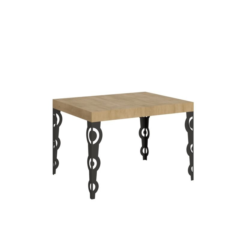 Tavolo allungabile 110/194x70 cm Karamay quercia natura gambe antracite