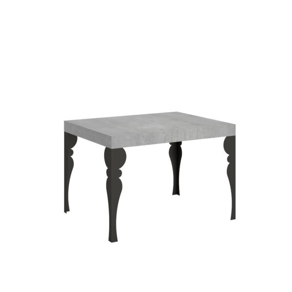 Tavolo allungabile 110/194x70 cm Paxon cemento gambe antracite