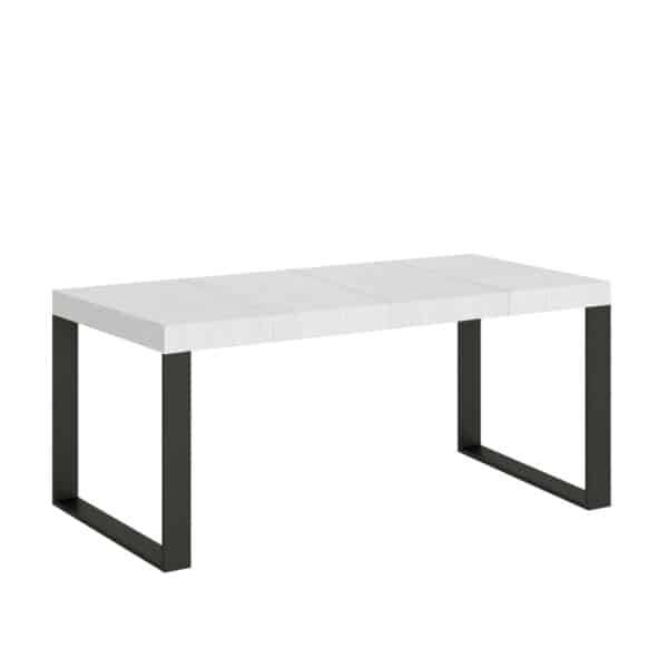Tavolo allungabile 90/246x90 cm Tecno Premium bianco frassino gambe antracite