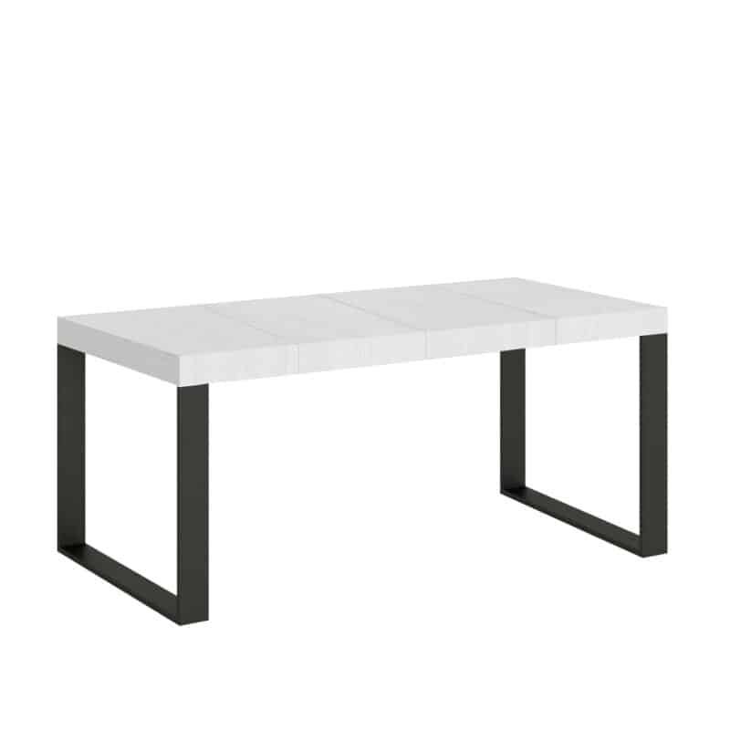 Tavolo allungabile 90/246x90 cm Tecno Premium bianco frassino gambe antracite