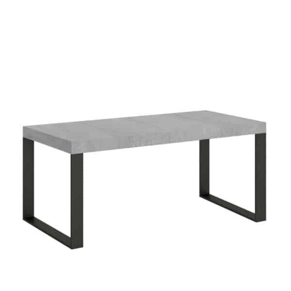 Tavolo allungabile 90/246x90 cm Tecno Premium cemento gambe antracite