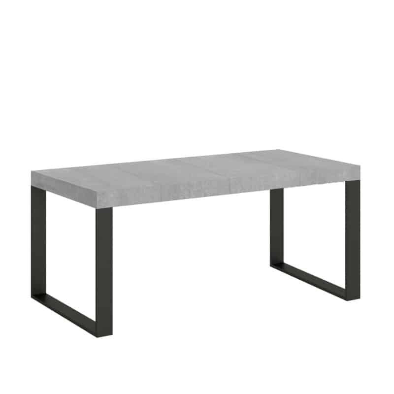 Tavolo allungabile 90/246x90 cm Tecno Premium cemento gambe antracite