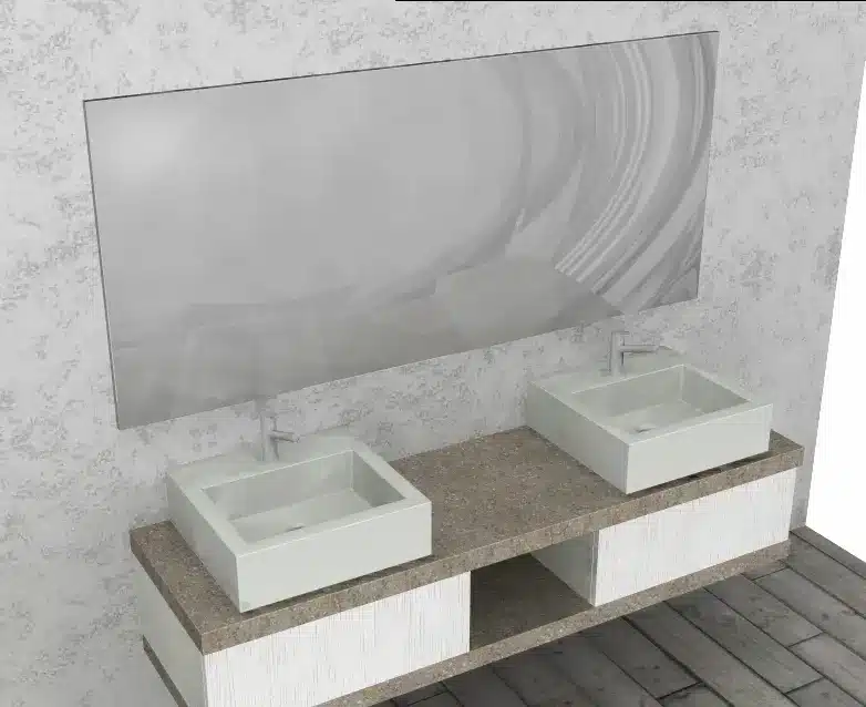 Progetto arredo personalizzato bagno - rendering 3D