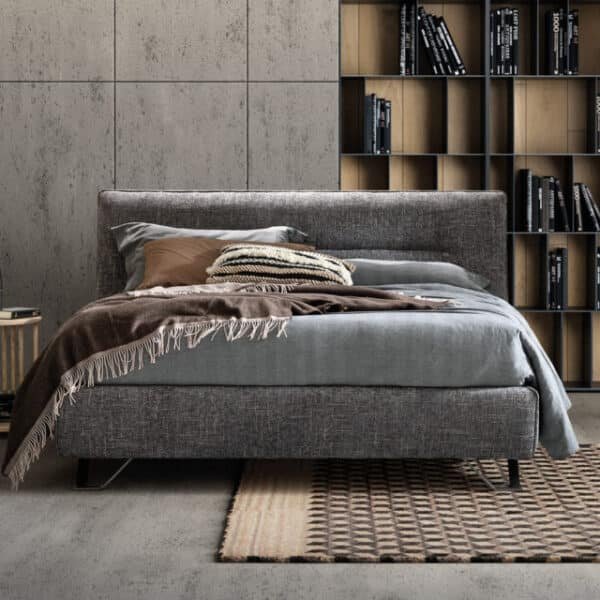 Letto Matrimoniale Samoa CUT, design moderno Made in Italy - vista frontale, camera da letto elegante