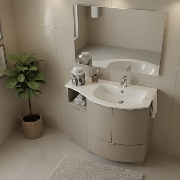 COMPAB Mobile Bagno Curvo a Terra Versus A610 - Design Made in Italy