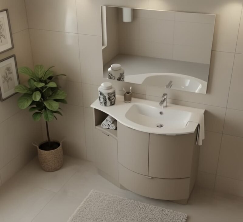 COMPAB Mobile Bagno Curvo a Terra Versus A610 - Design Made in Italy