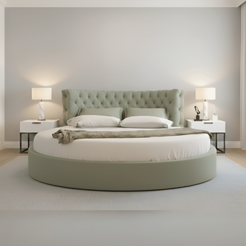 Letto Rotondo Matrimoniale Design Imperial Light - Capitonnè Made in I