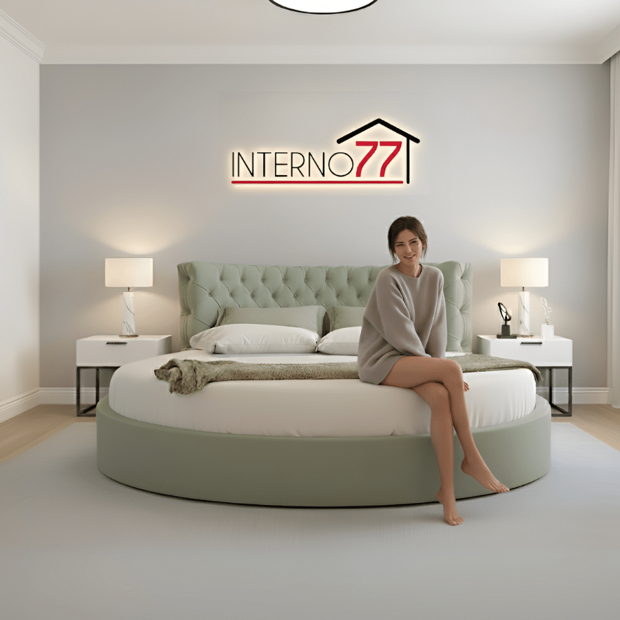 Tendenze arredamento 2026: letto rotondo Imperial Light design innovativo per camera da letto moderna