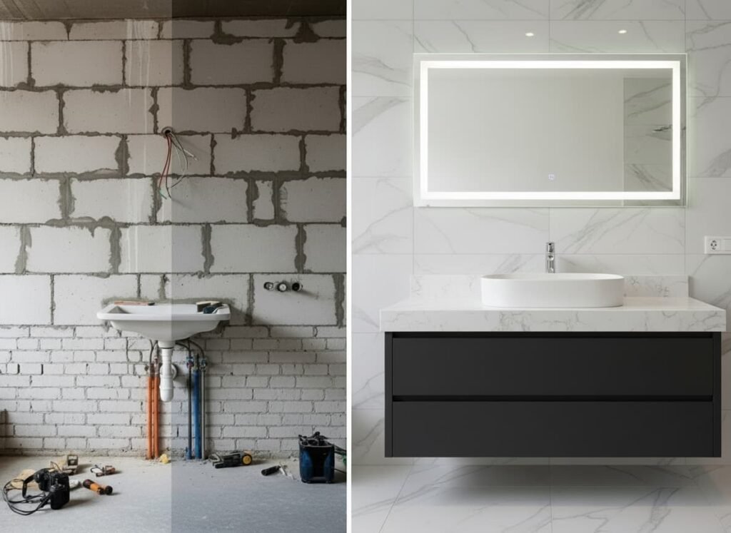 Progettazione mobile bagno su misura - trasformazione ambiente
