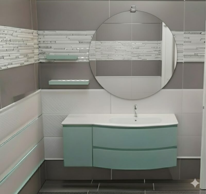 Jacana SOUL: Mobile Bagno Curvo L 131 cm - Design Moderno Interno77