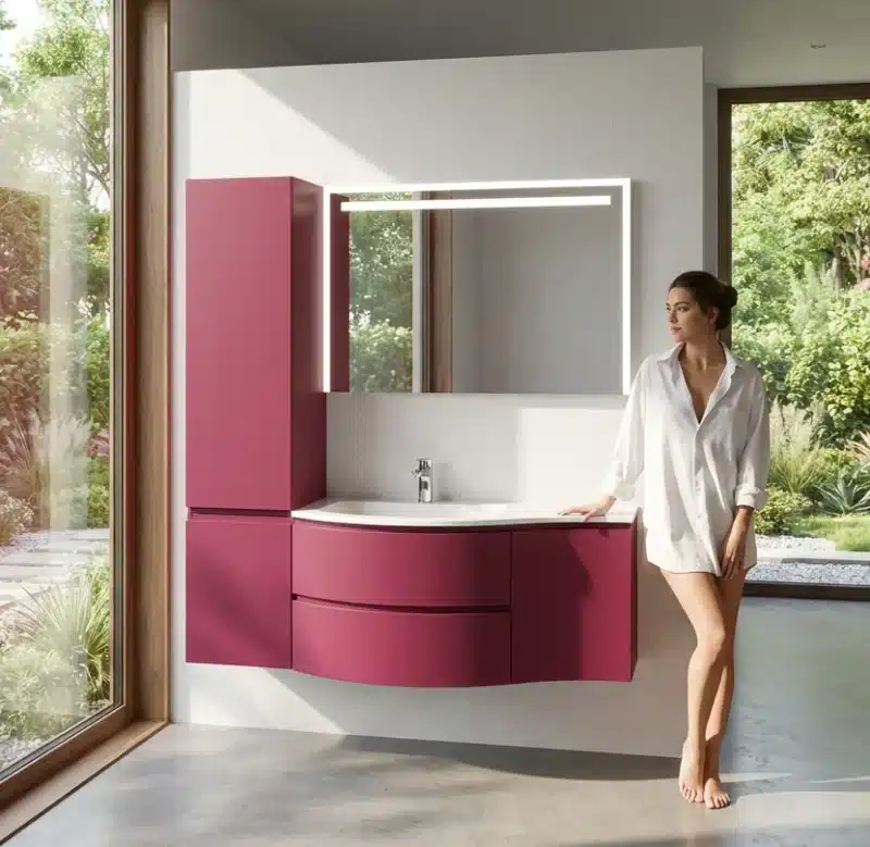 Mobile Bagno Curvo Design Soul W707 ARCOM - L.140.5 cm