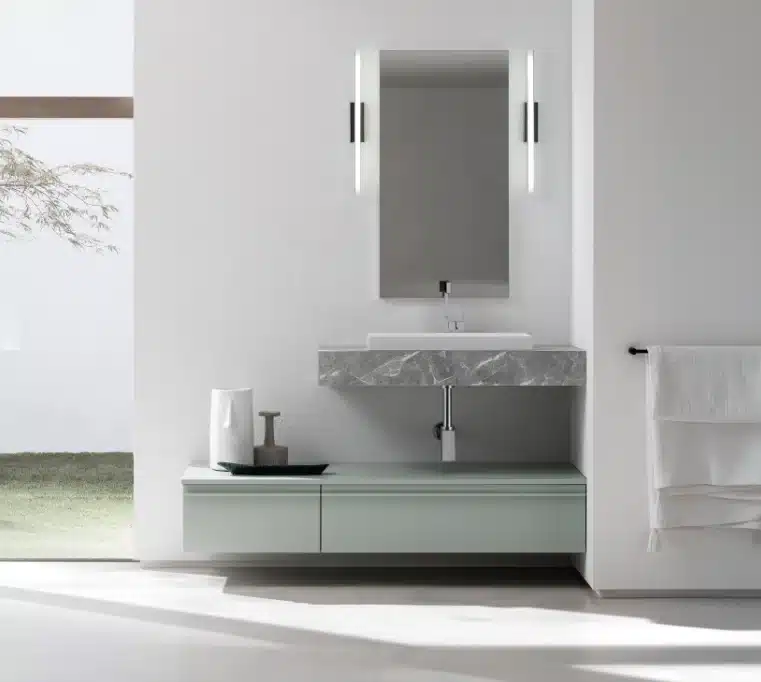 BD011 - Mobile arredo bagno design L.145.5xP.51 cm personalizzabile COMPAB