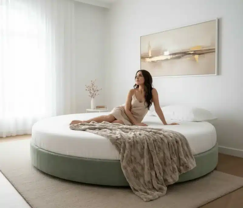 Lord Sommier - Letto Rotondo Matrimoniale con Materasso 220