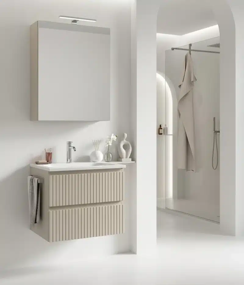 Mobile Bagno Cannettato 60 cm Sospeso Maniglia J Arcom Minimal | COMP_06